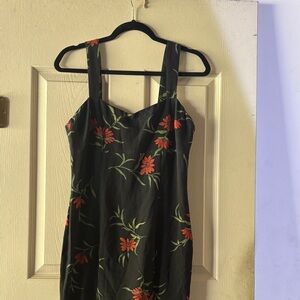 Forever 21 Floral Black and Red Women's Dress
